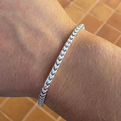 925 Sterling Silver 3.5mm Franco Bracelet