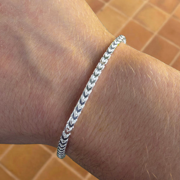 925 Sterling Silver 3.5mm Franco Bracelet