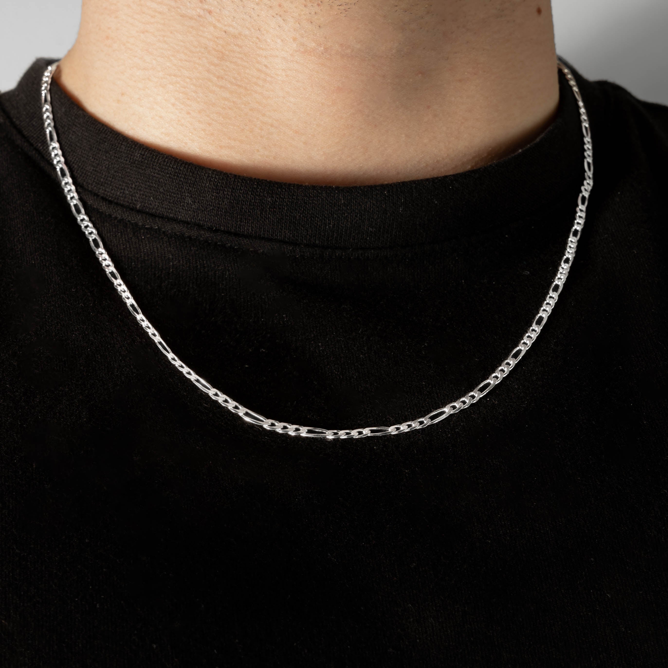 925 Sterling Silver 3mm Figaro Chain