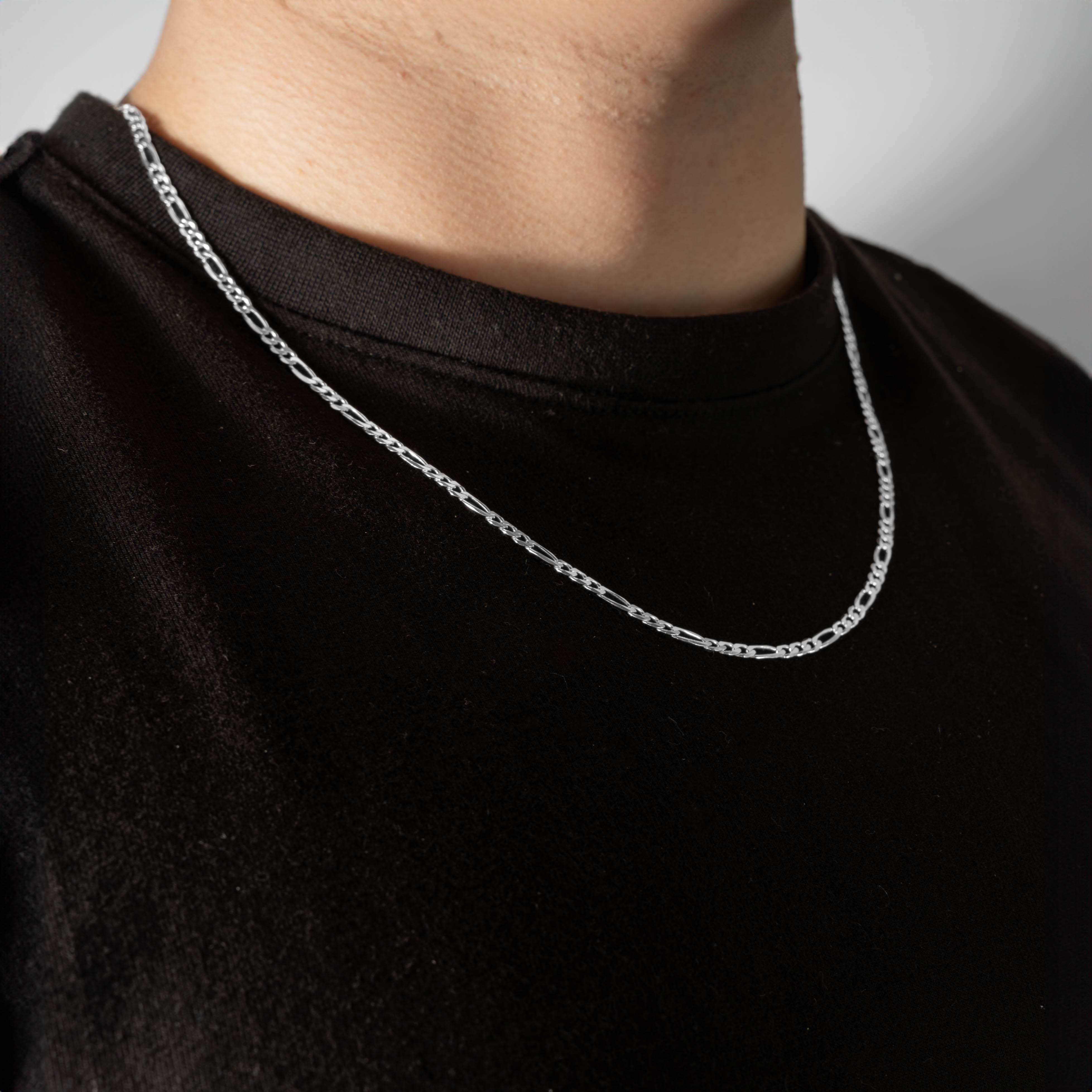 925 Sterling Silver 3mm Figaro Chain