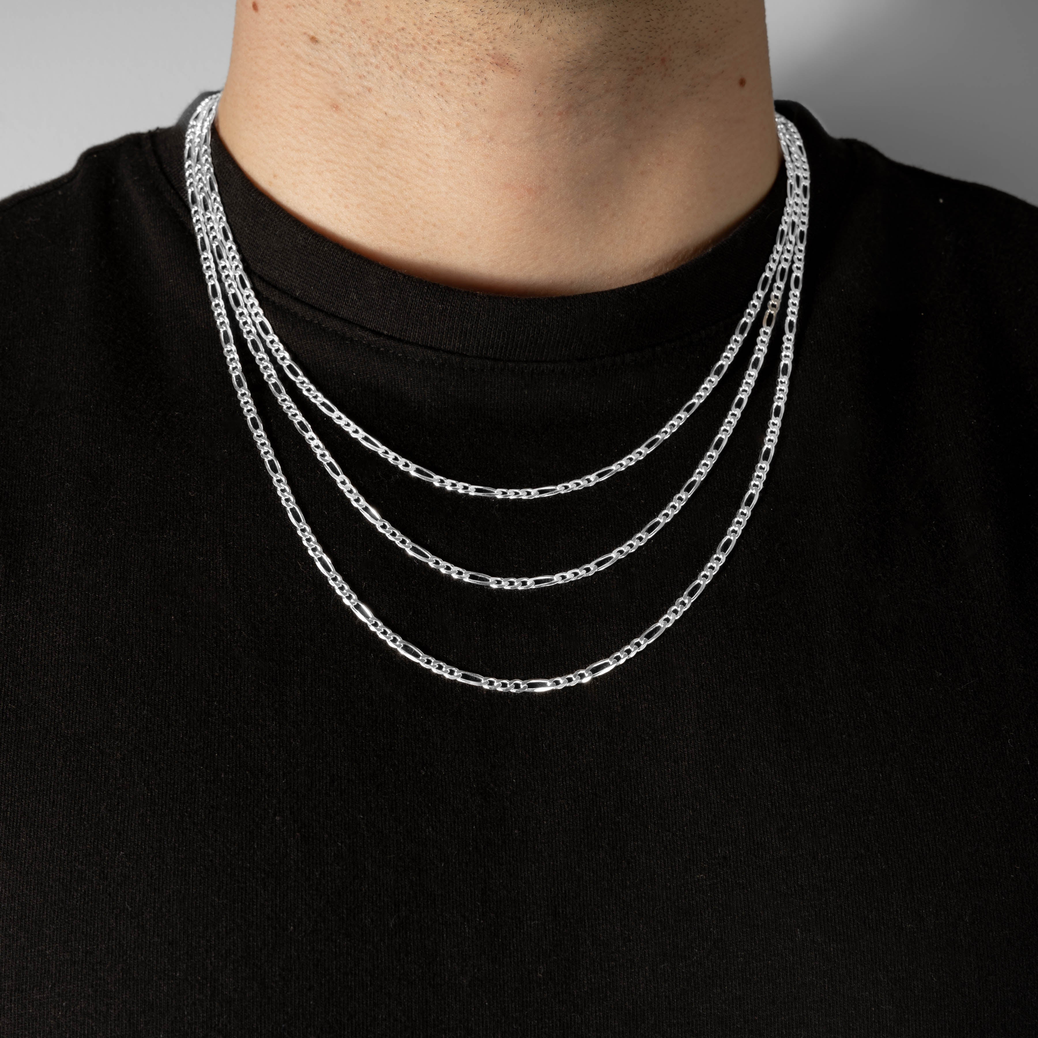 925 Sterling Silver 3mm Figaro Chain