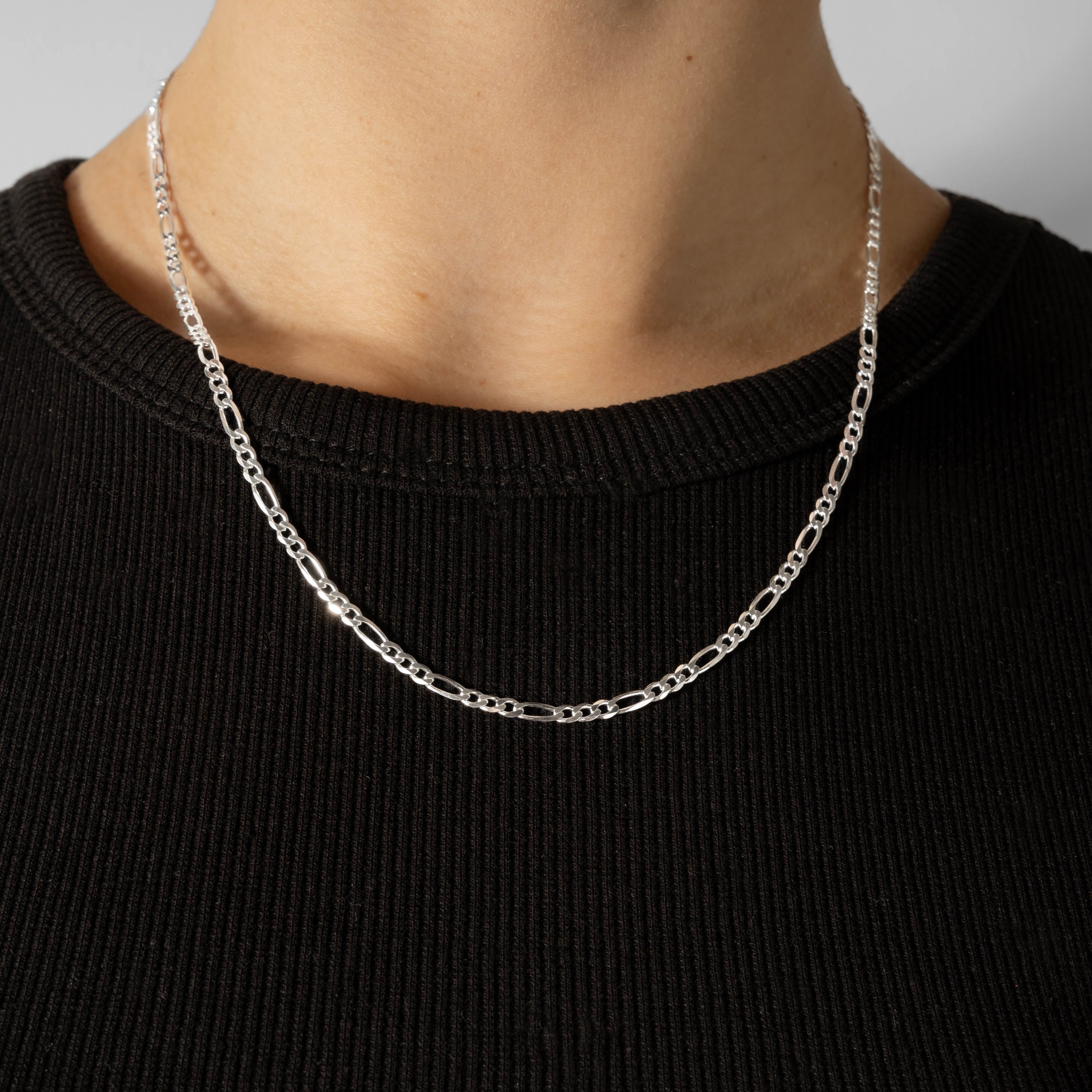 925 Sterling Silver 3mm Figaro Chain