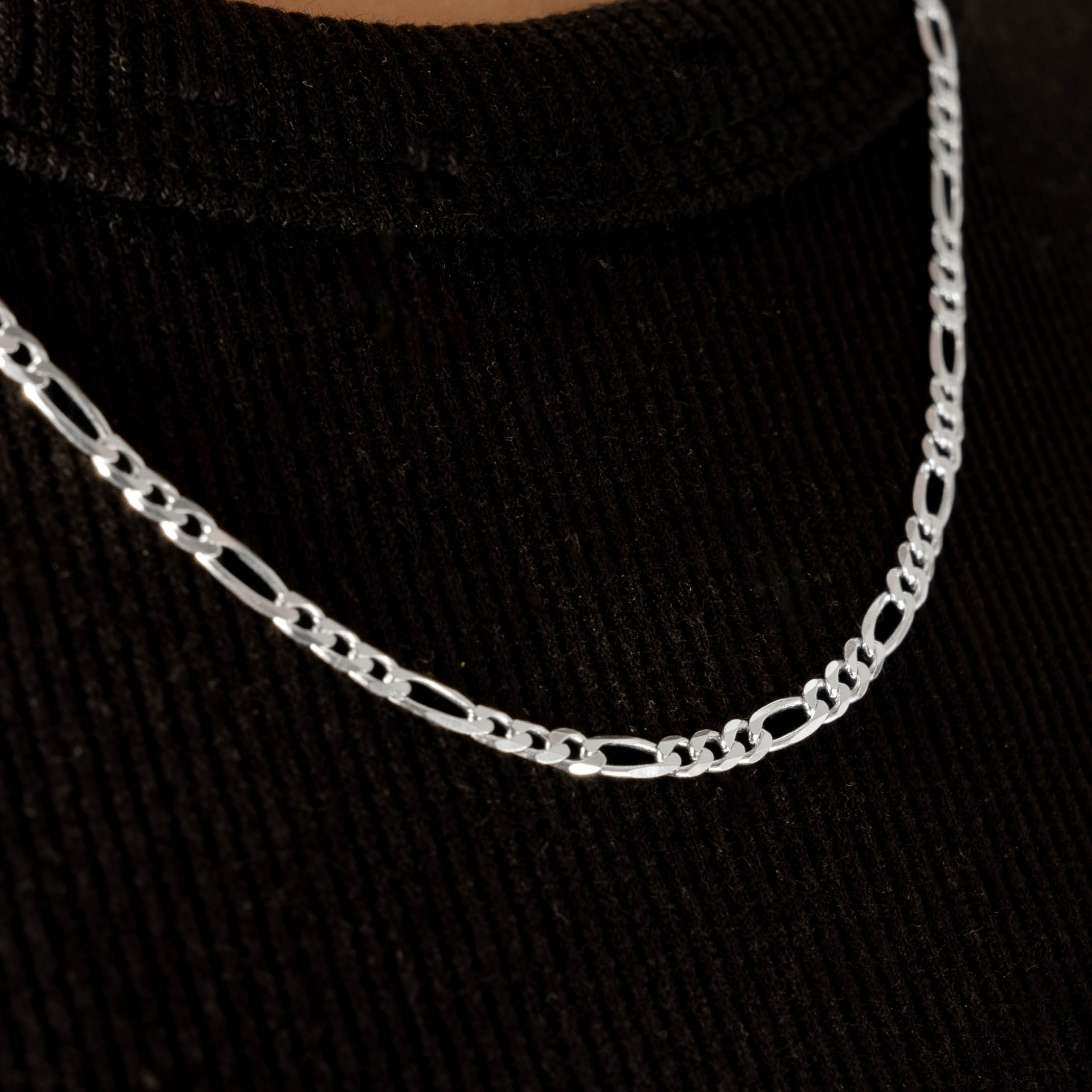 925 Sterling Silver 3mm Figaro Chain