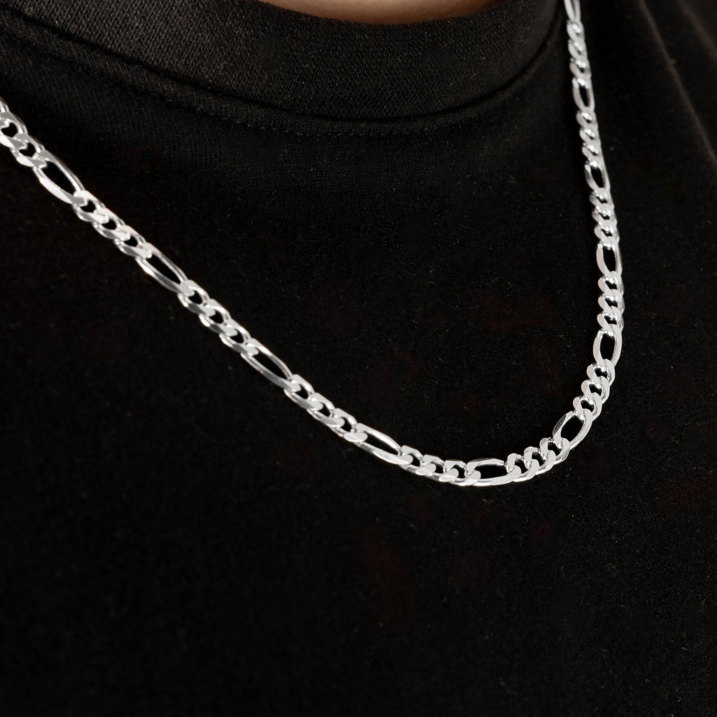 925 Sterling Silber 4.2mm Figaro Kette