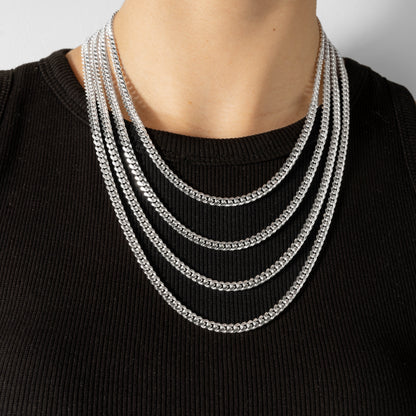 925 Sterling Silber 5mm Cuban Kette