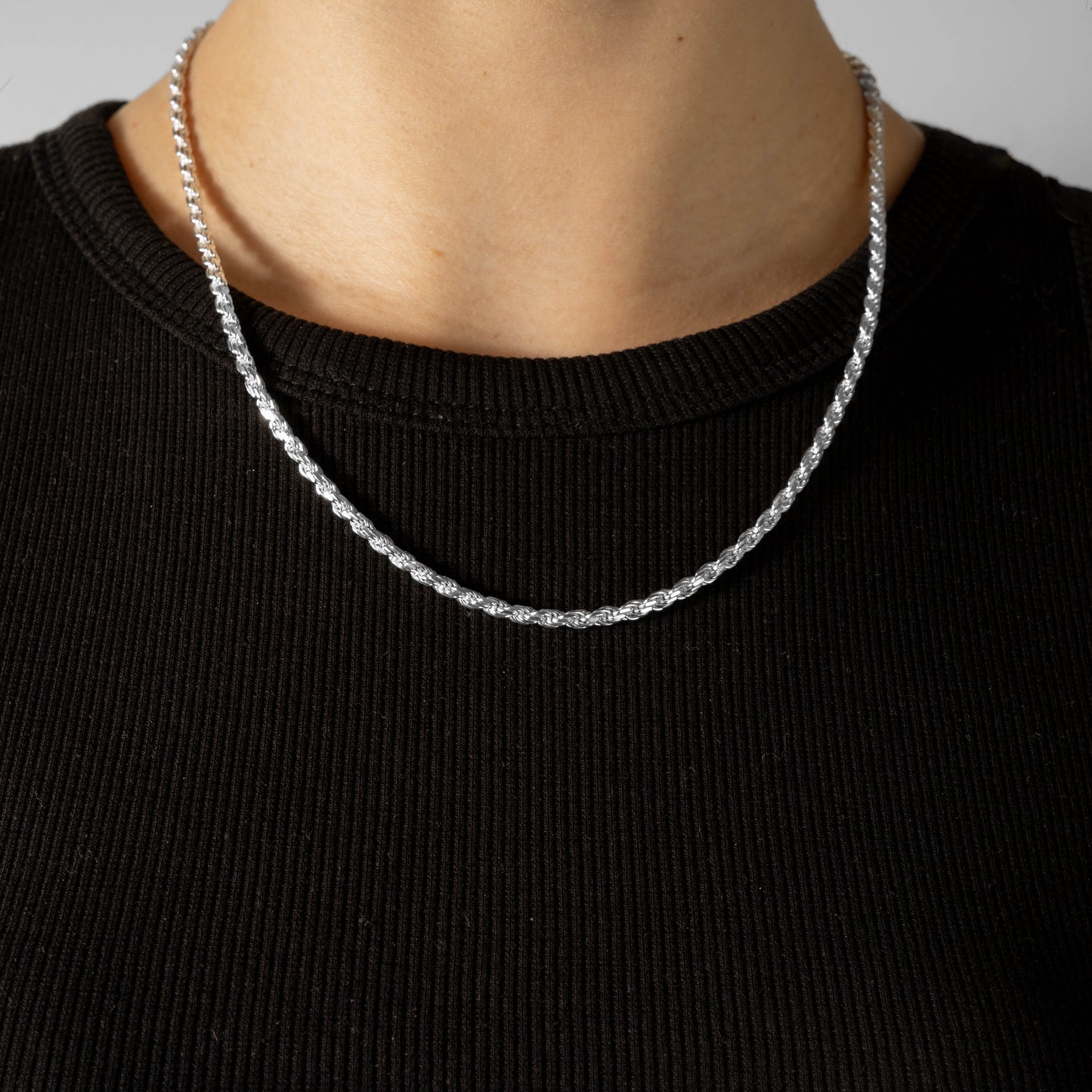 925 Sterling Silber 3.1mm Rope Kette