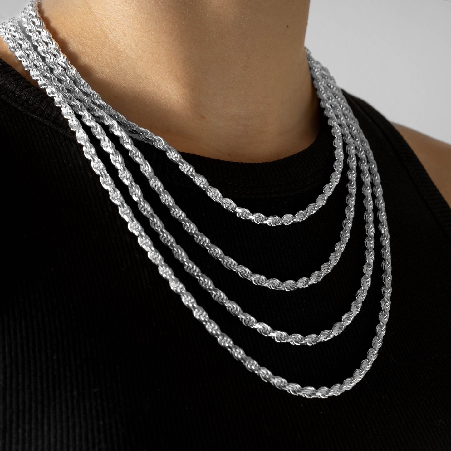 925 Sterling Silver 4.2mm Rope Chain