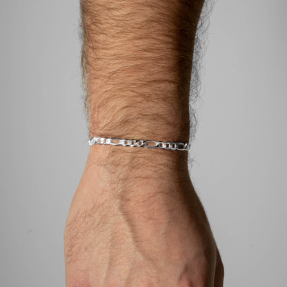 925 Sterling Silber 4.2mm Figaro Armband