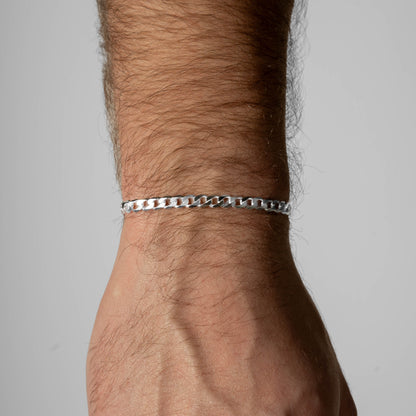 925 Sterling Silber 4.2mm Curb Armband