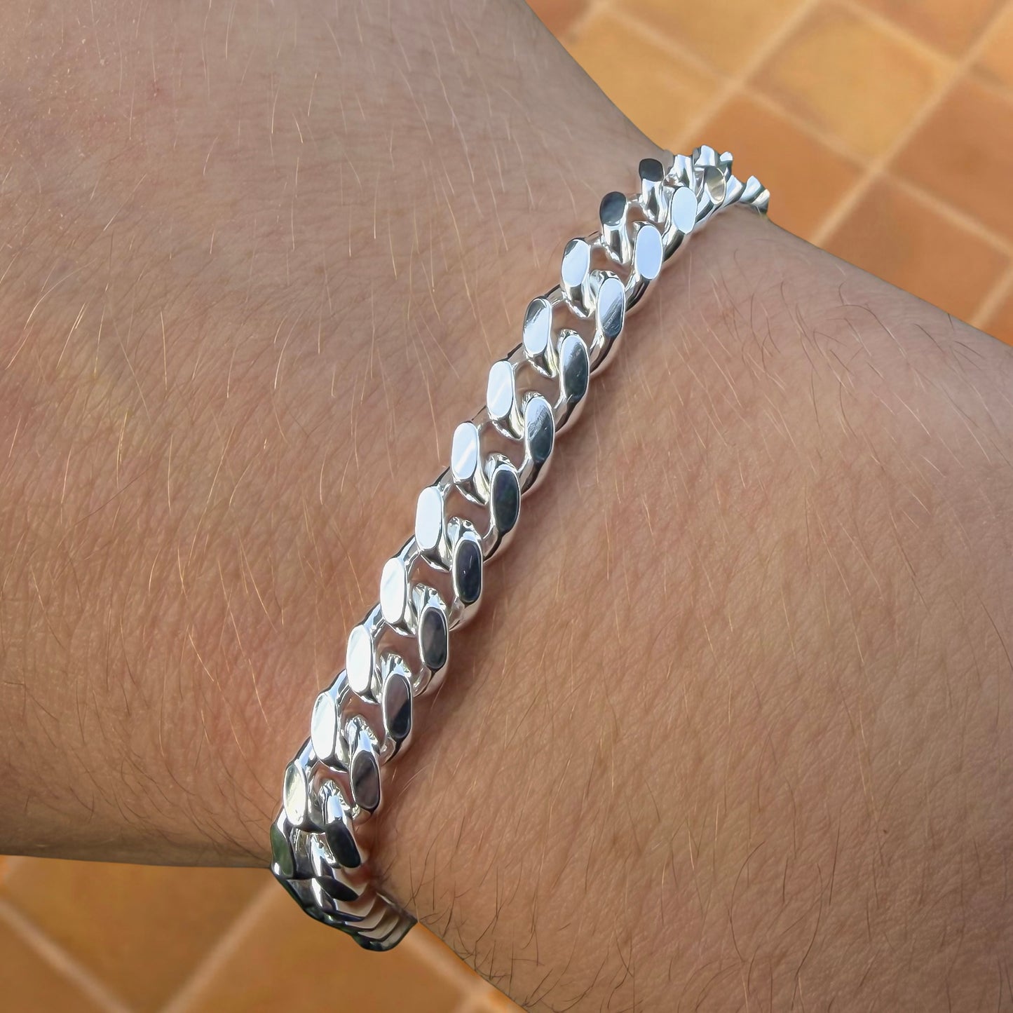 925 Sterling Silver 6.7mm Cuban Bracelet