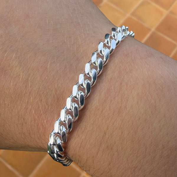 925 Sterling Silver 6.7mm Cuban Bracelet