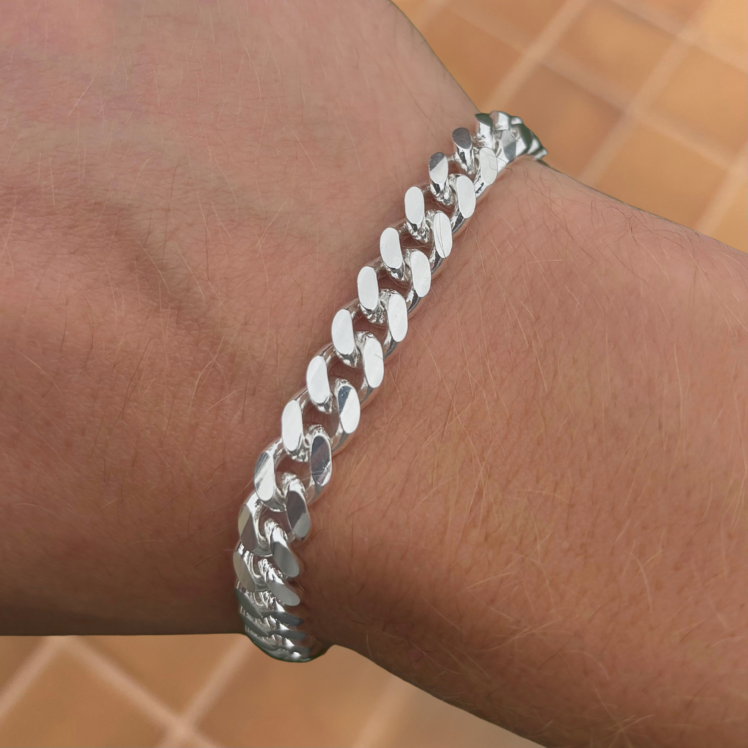 925 Sterling Silver 7.7mm Cuban Bracelet