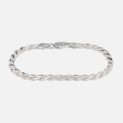 925 Sterling Silver 4.2mm Rope Bracelet
