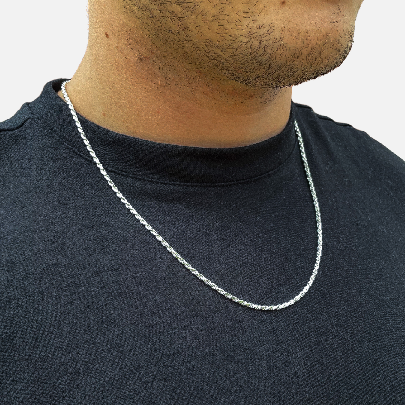 925 Sterling Silver 2.2mm Rope Chain