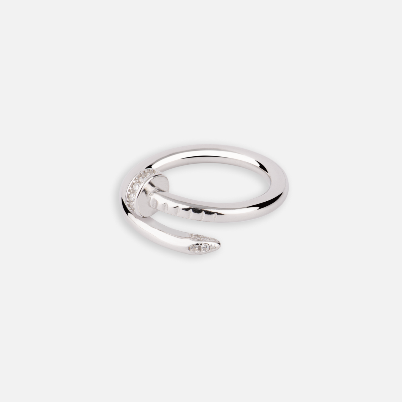 925 Sterling Silver Stone Set Nail Ring