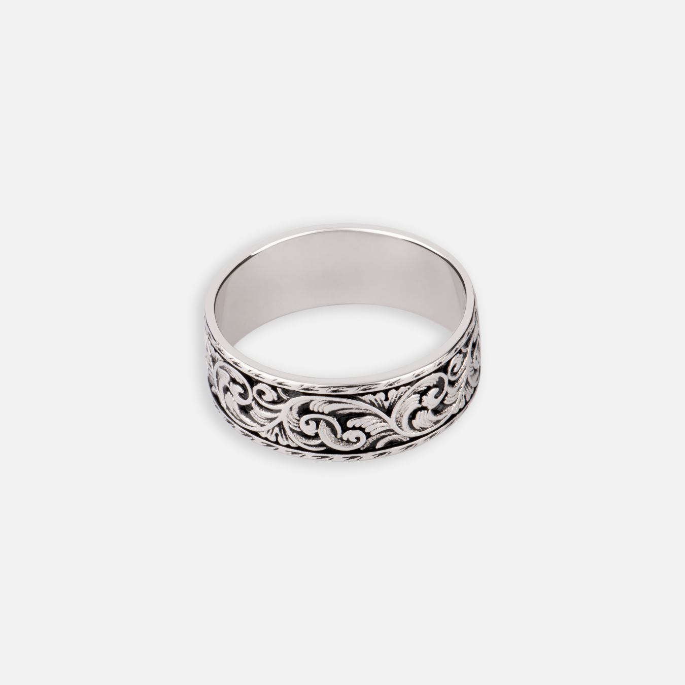 925 Sterling Silver Patterned Band Ring