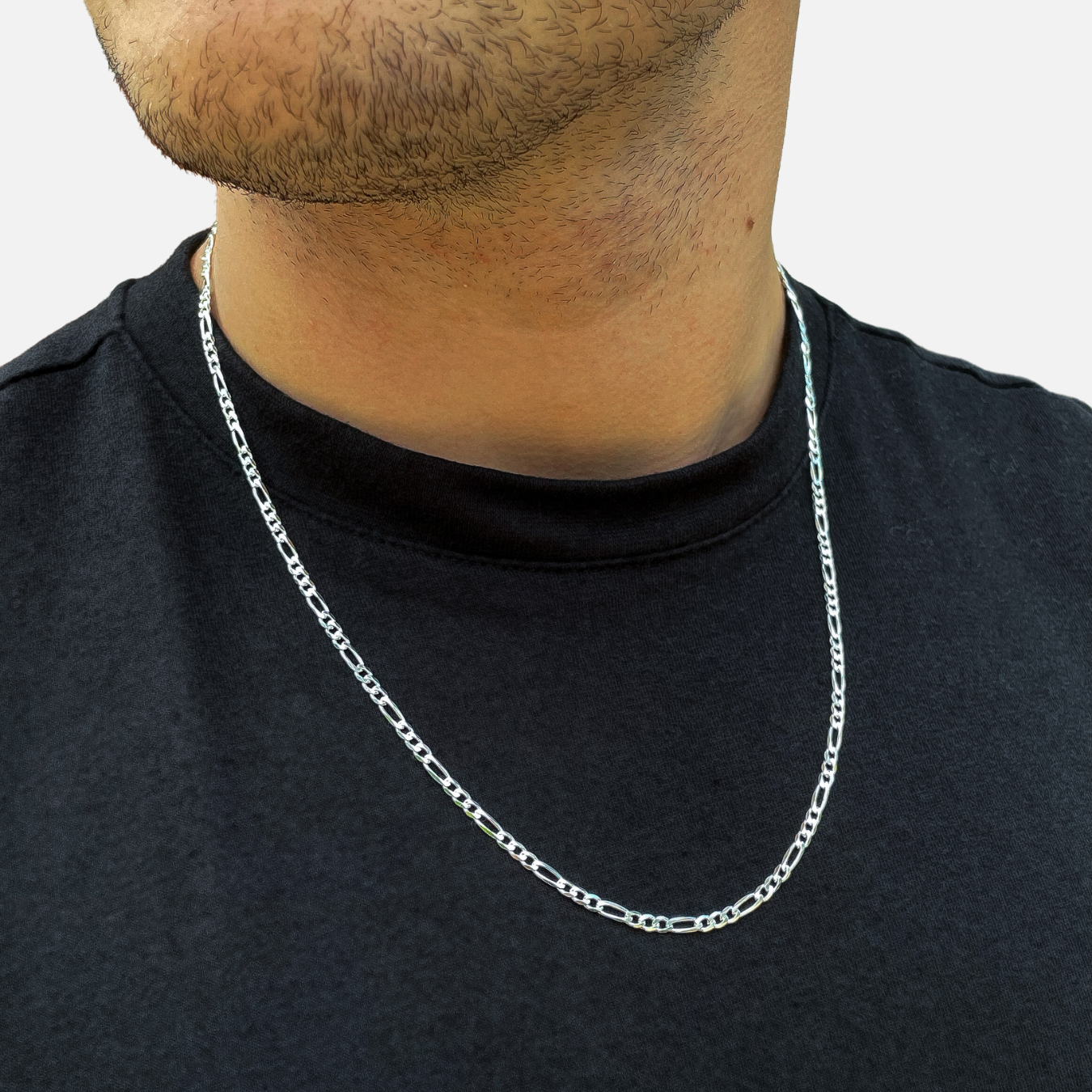 925 Sterling Silver 3mm Figaro Chain