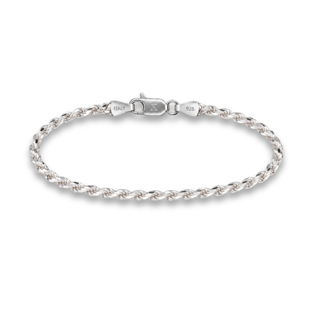 925 Sterling Silver 2.2mm Rope Bracelet