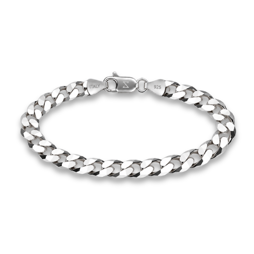 925 Sterling Silver 7mm Curb Bracelet