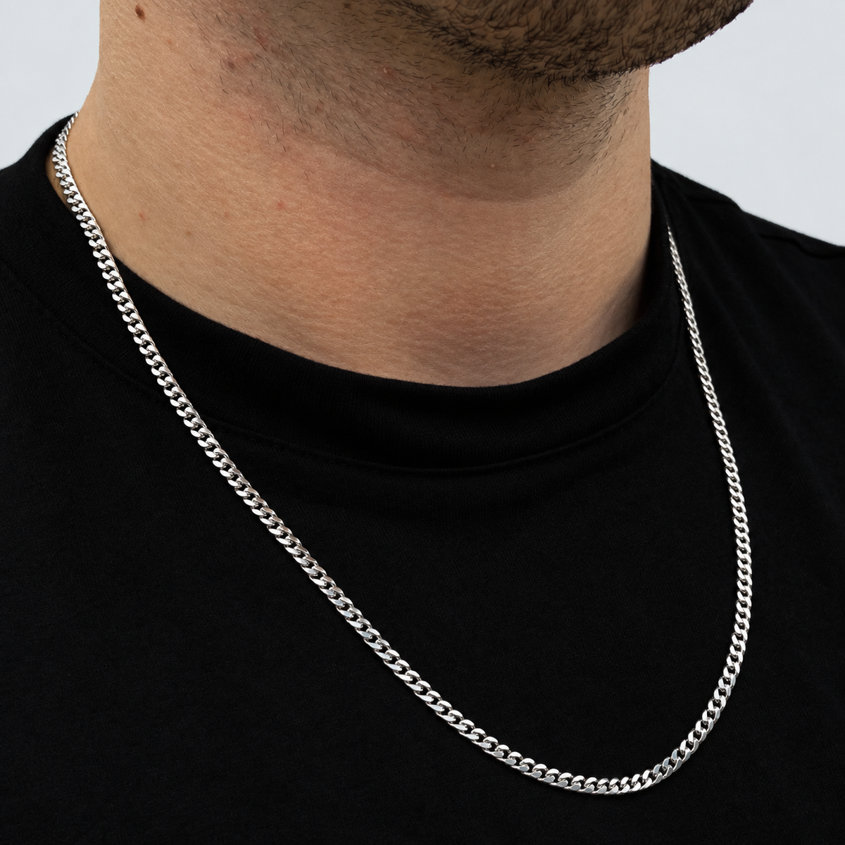 925 Sterling Silver 3mm Cuban Chain