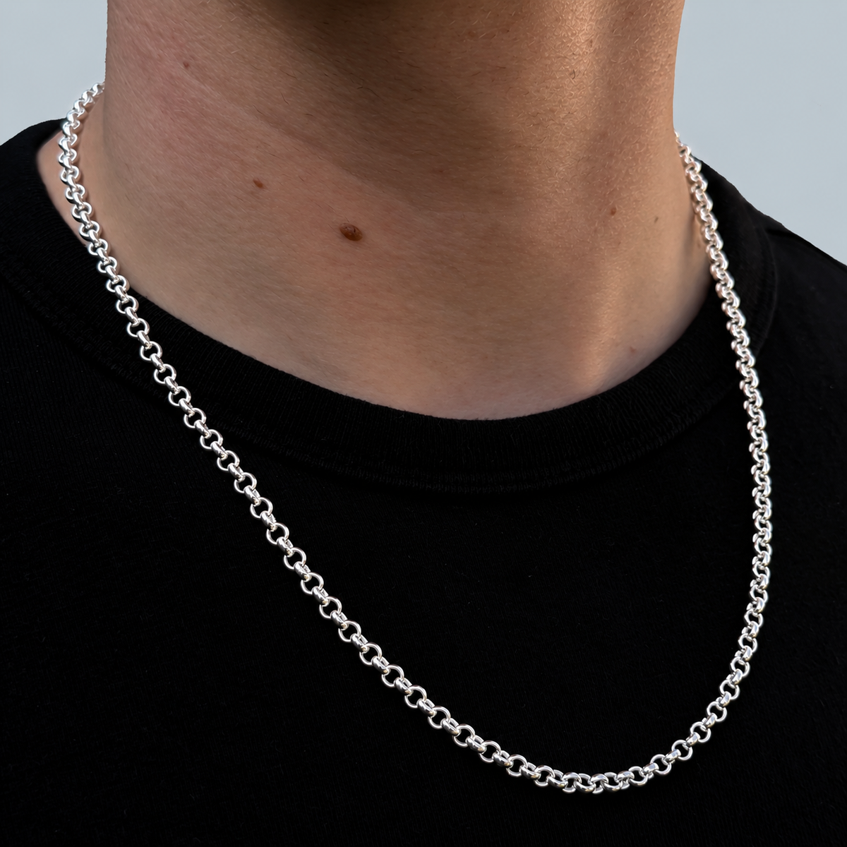 925 Sterling Silver 4.4mm Belcher Chain