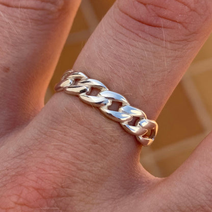 Kubanischer Ring aus 925er Sterlingsilber