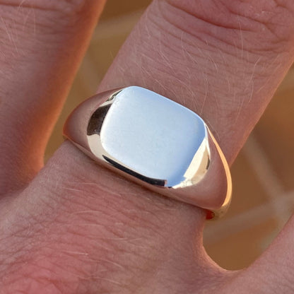 Quadratischer Siegelring aus 925er Sterlingsilber