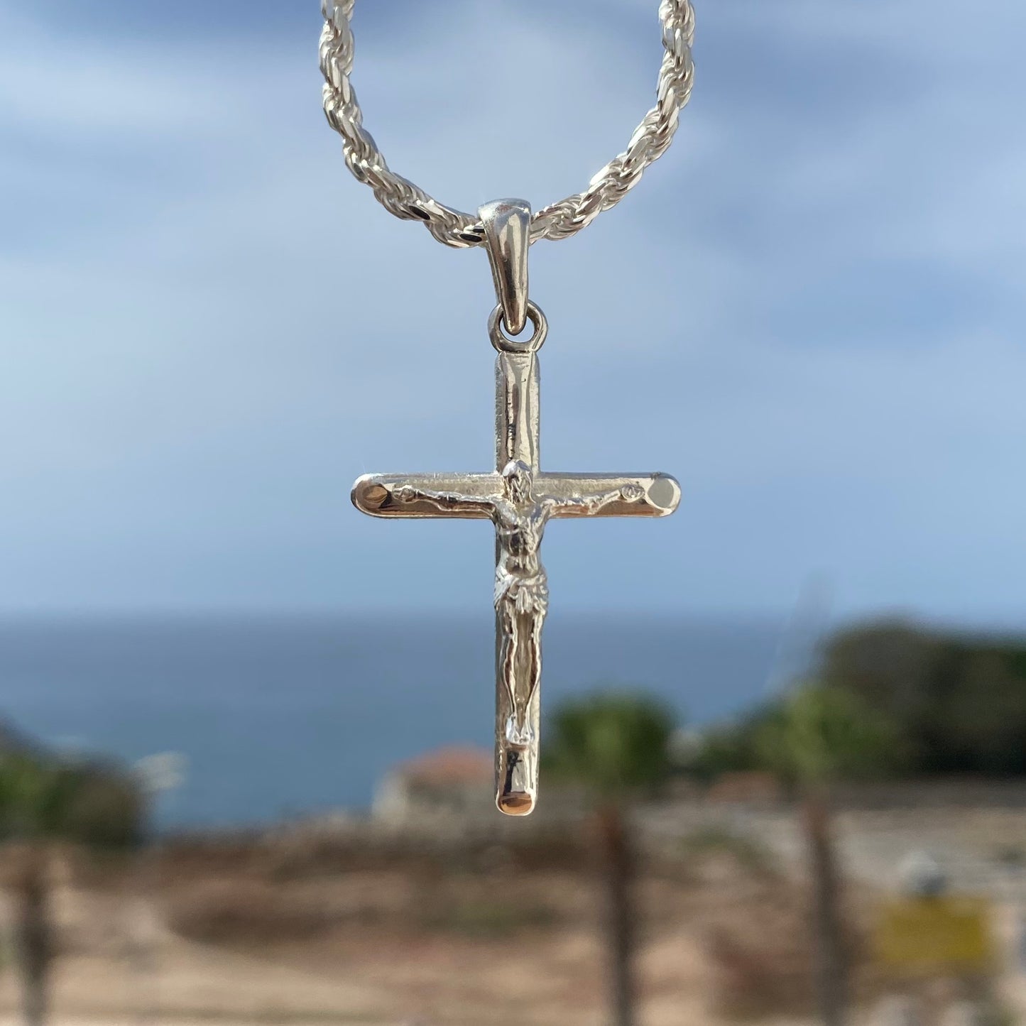 925 Sterling Silber Kruzifix Anhänger