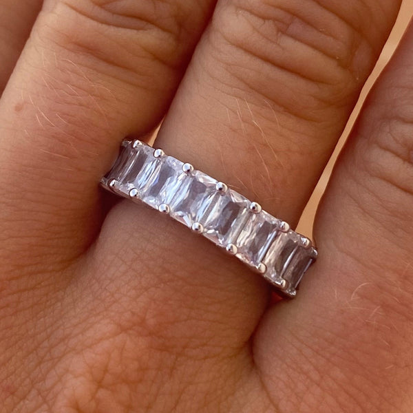 925 Sterling Silber Smaragdschliff Ring