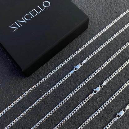 925 Sterling Silver 3mm Cuban Chain