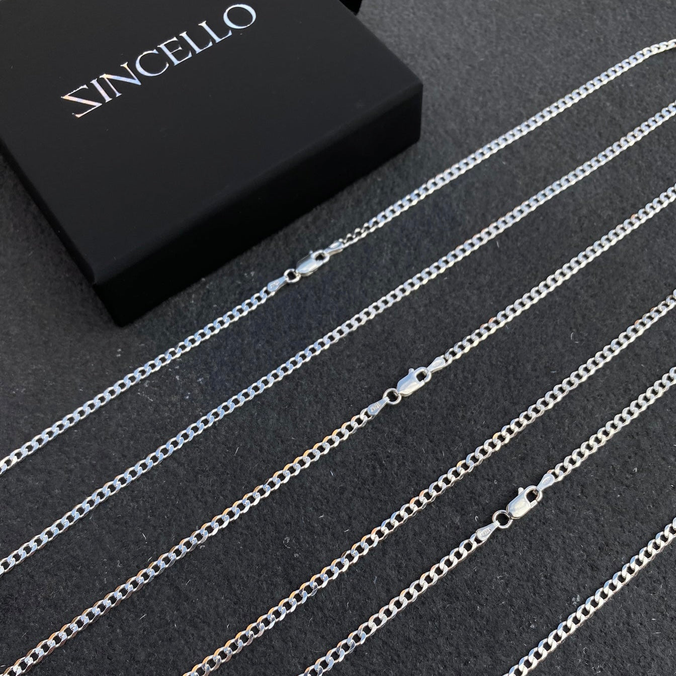 925 Sterling Silver 3mm Curb Chain